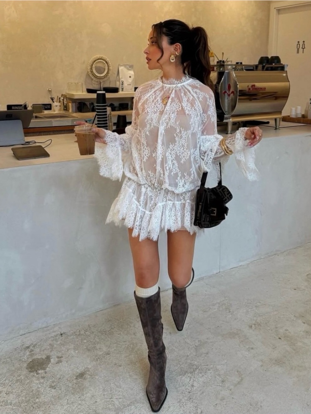 SOLD OUT STONE COLD FOX WHITE LACE MIA DRESS REVOLVE FOR LOVE LEMONS SELEA LPA